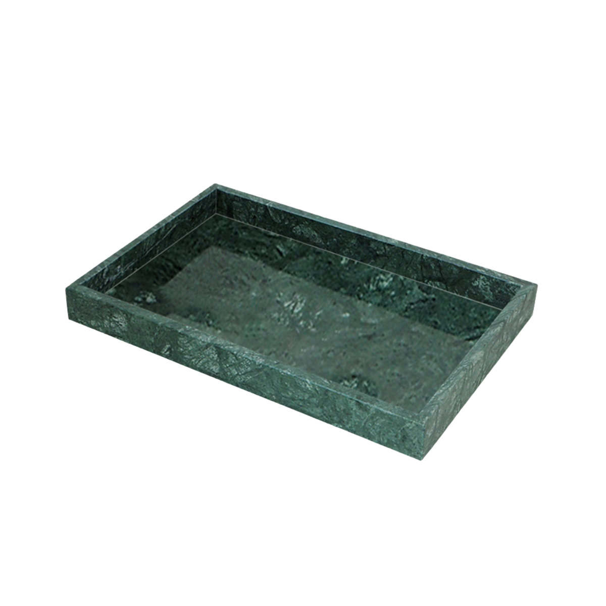 Indian green marble rectangular large tray from BEACON, showcasing polished natural stone with smooth edges and elegant design.
