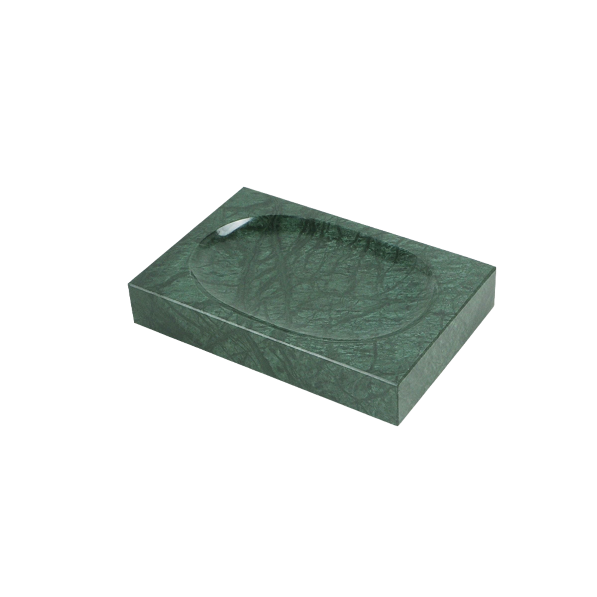 Indian green marble rectangular soap dish from BEACON bathroom accessories collection, with smooth polished surface and elegant design.