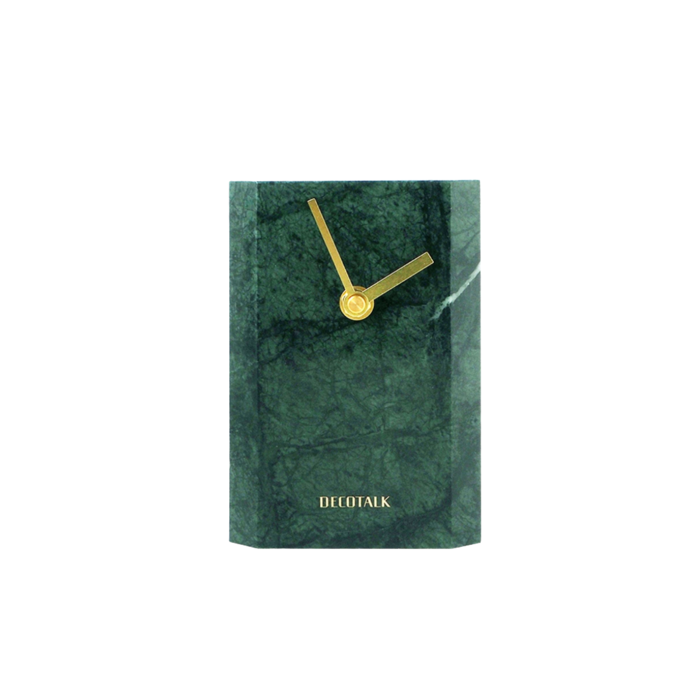 Indian green marble table clock by BEACON featuring a polished, decorative clock with a classic design for home or office.