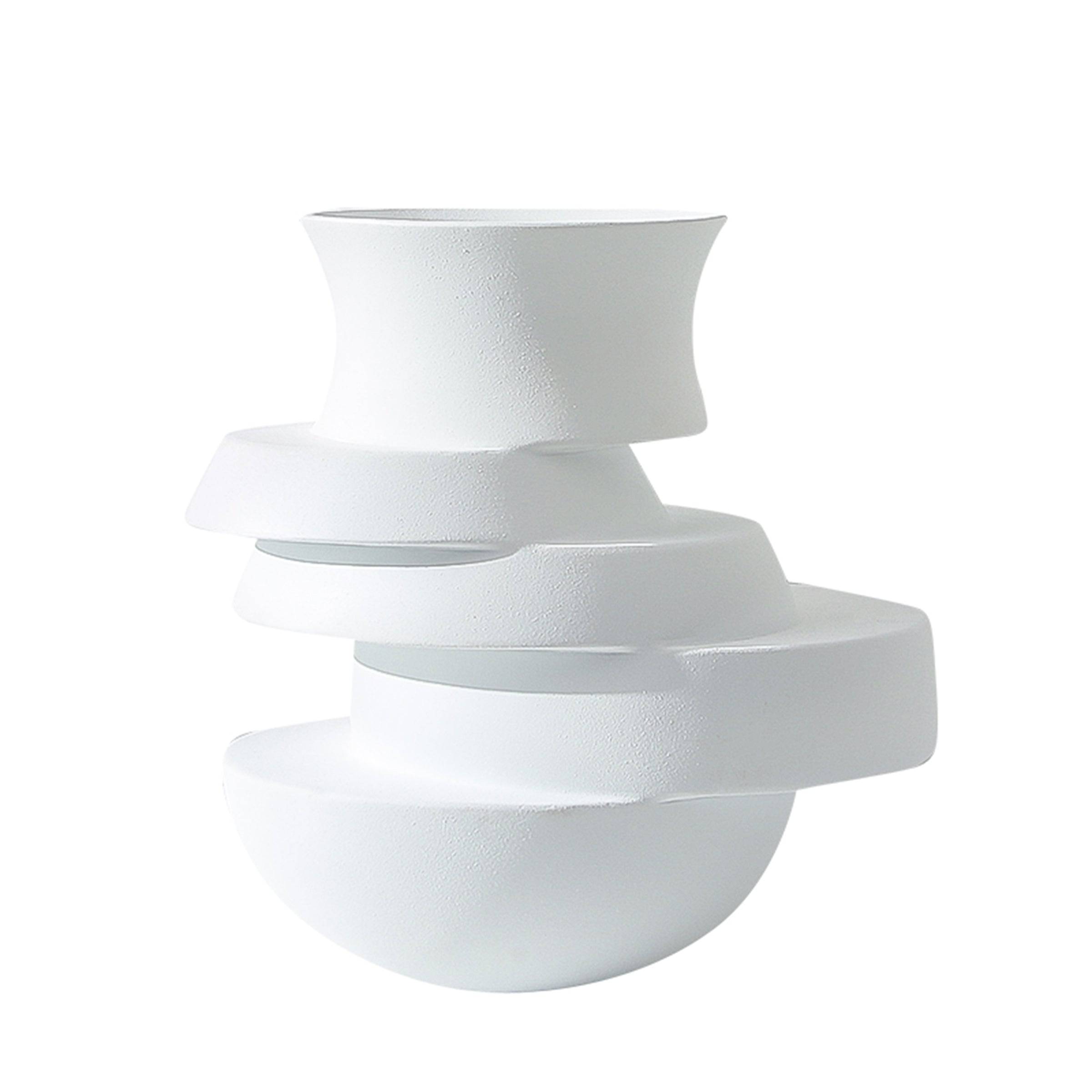 Irregular Vase White B Fc-Sz2168A - Vases - ebarza Furniture UAE | Shop Modern Furniture in Abu Dhabi & Dubai - مفروشات ايبازرا في الامارات | تسوق اثاث عصري وديكورات مميزة في دبي وابوظبي