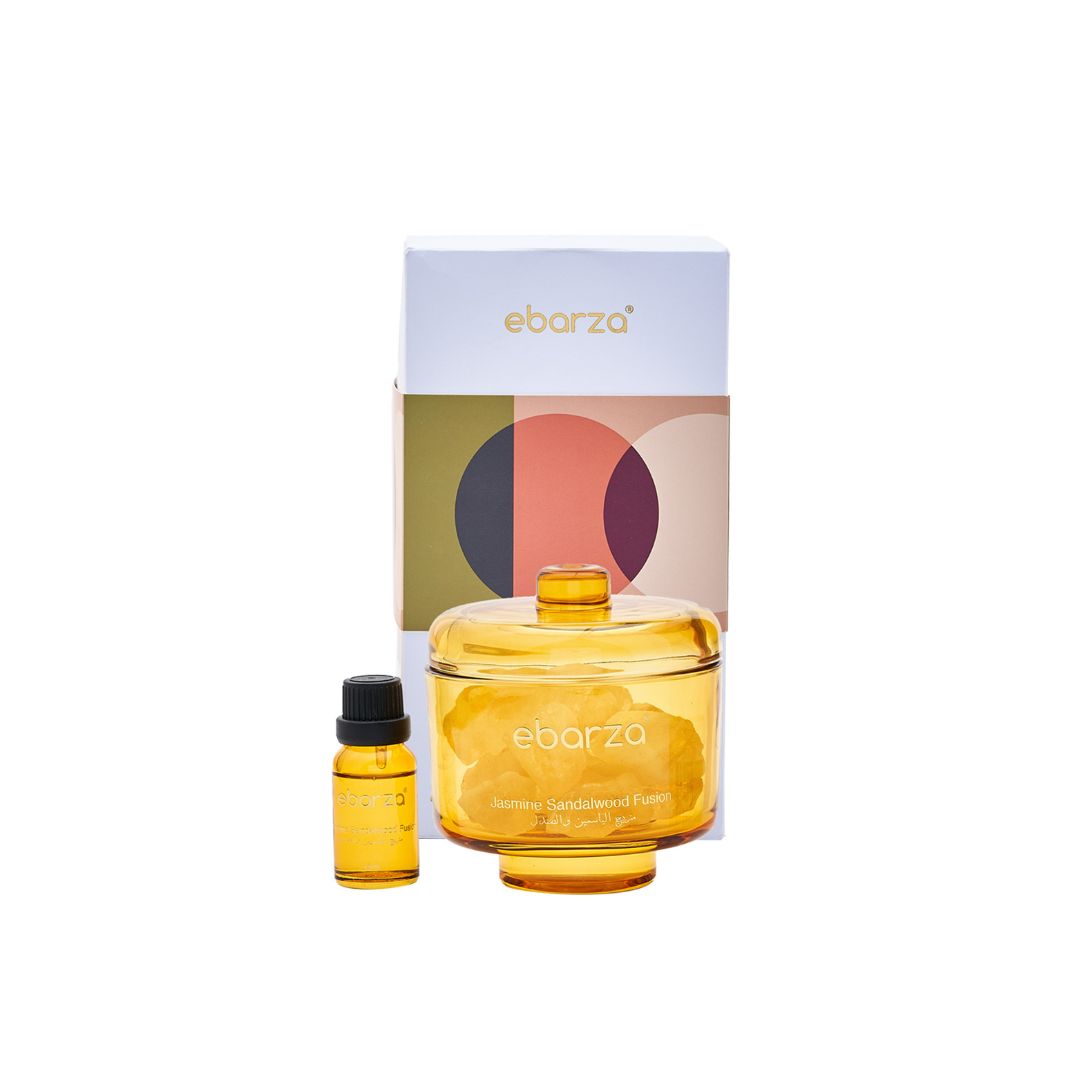 Jasmine and sandalwood fragrance oil in a 15ml bottle with dropper, designed for stick diffusers, by M&SENSE.