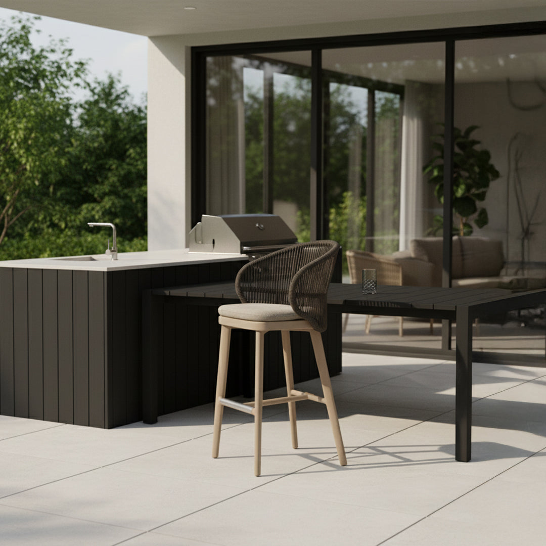 JUMBO INDOOR/OUTDOOR BARSTOOL WITH SEAT CUSHION KC8607N18ROP - Bar Stools - ebarza Furniture UAE | Shop Modern Furniture in Abu Dhabi & Dubai - مفروشات ايبازرا في الامارات | تسوق اثاث عصري وديكورات مميزة في دبي وابوظبي