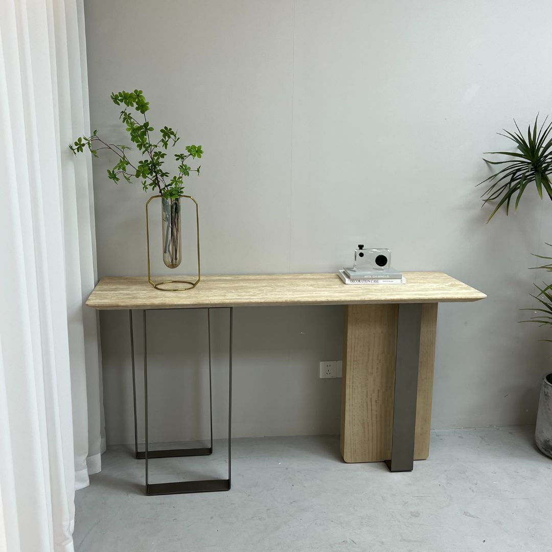 Jura Console/Sideboard Travertine Top 160cm Tg-488 / MLL-C09 - Consoles - ebarza Furniture UAE | Shop Modern Furniture in Abu Dhabi & Dubai - مفروشات ايبازرا في الامارات | تسوق اثاث عصري وديكورات مميزة في دبي وابوظبي