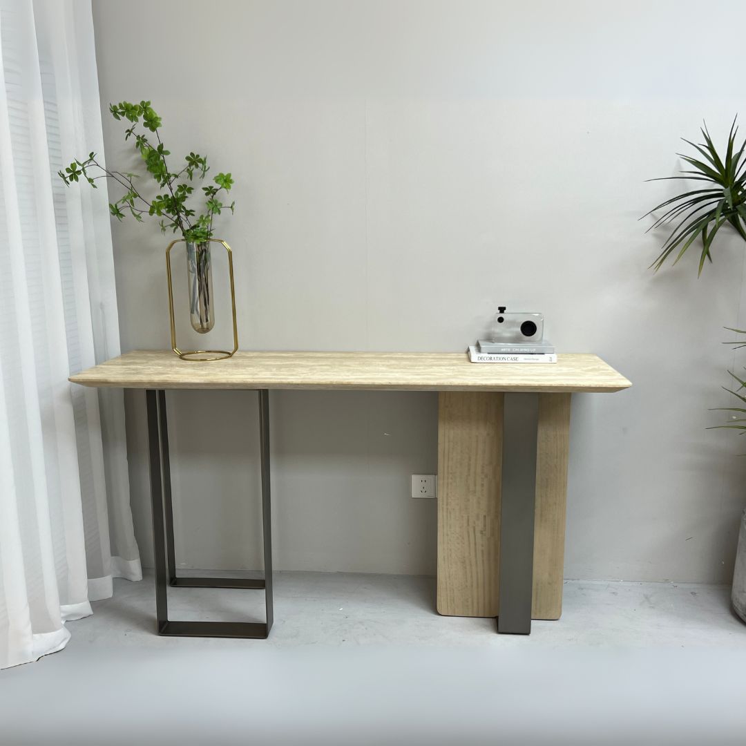 Jura Console/Sideboard Travertine Top 160cm Tg-488 / MLL-C09 - Consoles - ebarza Furniture UAE | Shop Modern Furniture in Abu Dhabi & Dubai - مفروشات ايبازرا في الامارات | تسوق اثاث عصري وديكورات مميزة في دبي وابوظبي