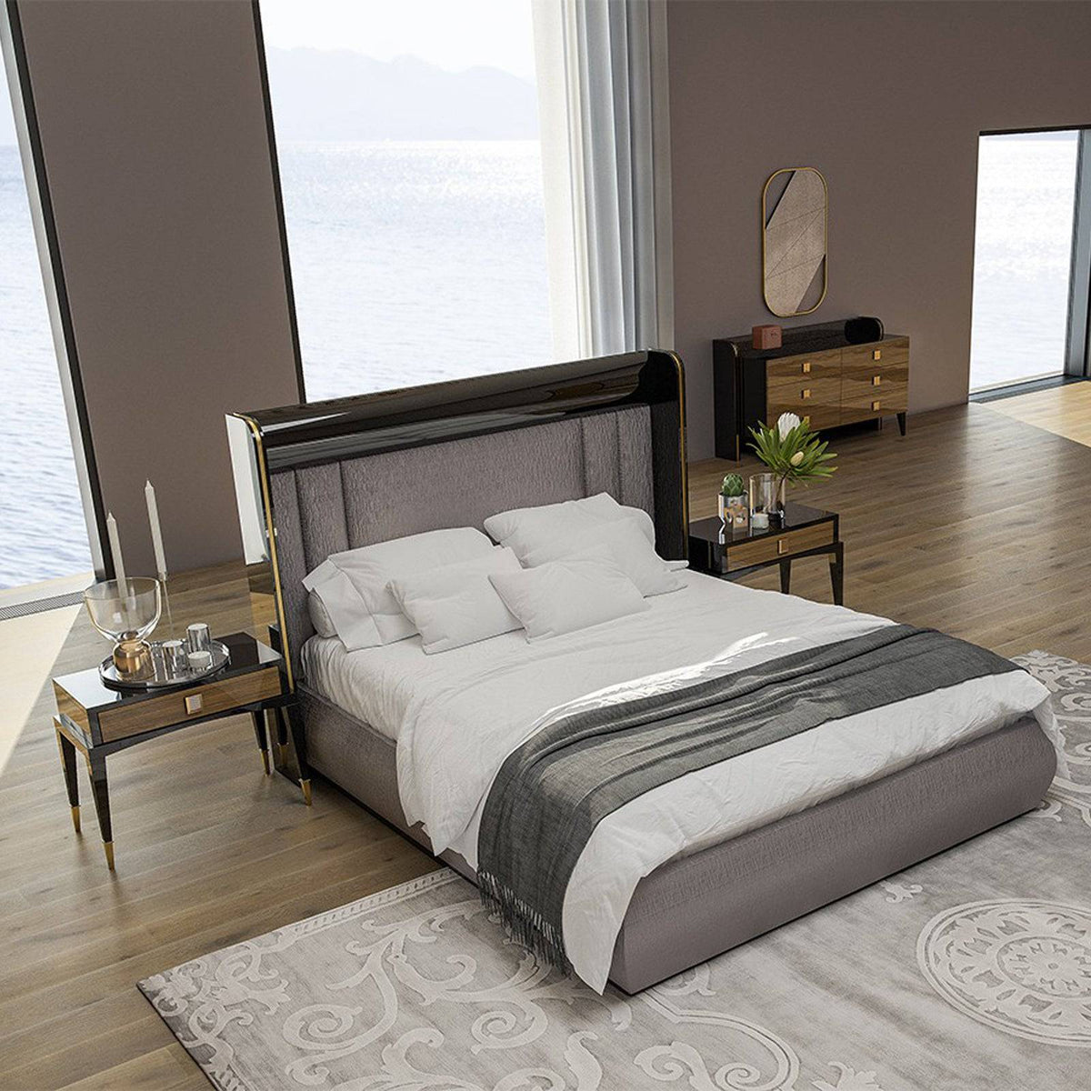 Kant King Size Bedstead With Storage Kant-Bedking - Bedsteads - ebarza Furniture UAE | Shop Modern Furniture in Abu Dhabi & Dubai - مفروشات ايبازرا في الامارات | تسوق اثاث عصري وديكورات مميزة في دبي وابوظبي