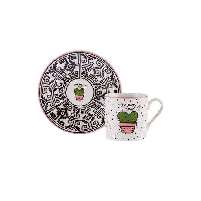 Karaca Cactus Set of 6 Coffee Cups 80 ml 153.03.05.0283 - Coffee Sets - ebarza Furniture UAE | Shop Modern Furniture in Abu Dhabi & Dubai - مفروشات ايبازرا في الامارات | تسوق اثاث عصري وديكورات مميزة في دبي وابوظبي