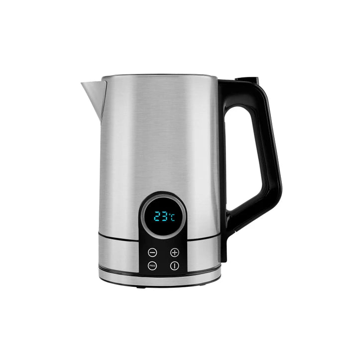 Stainless steel Karaca Circle Inox kettle from KARACA AND KARACA HOME, featuring a sleek modern design for kitchen use.