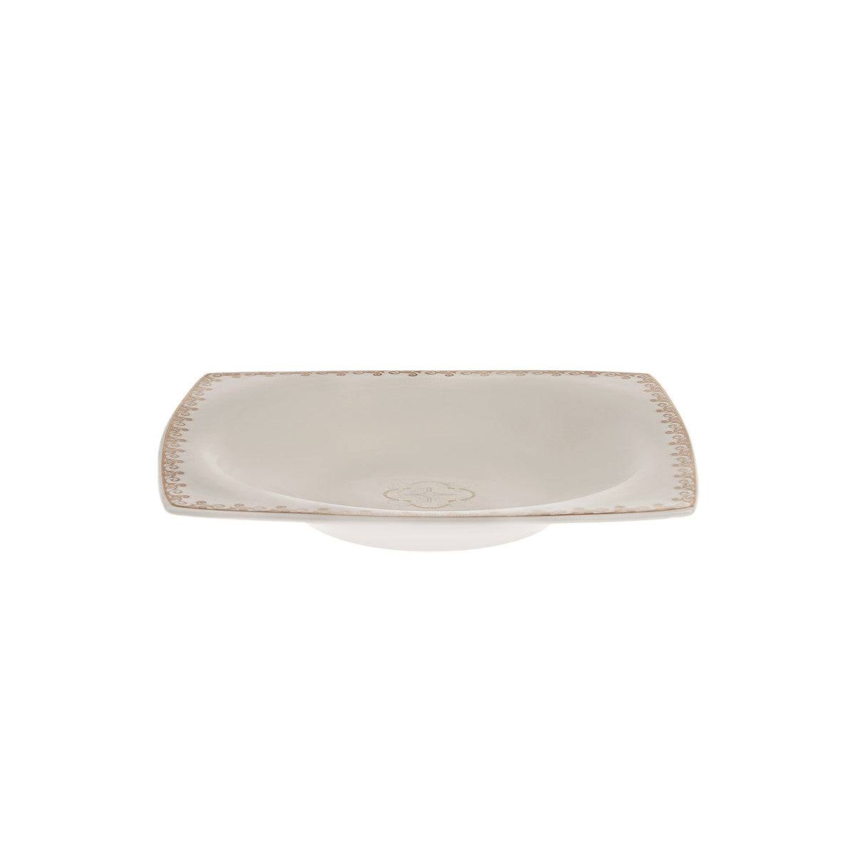 Karaca Fine Pearl Contour 26-piece dinnerware set for 6, includes plates, bowls, and mugs with elegant pearl design.