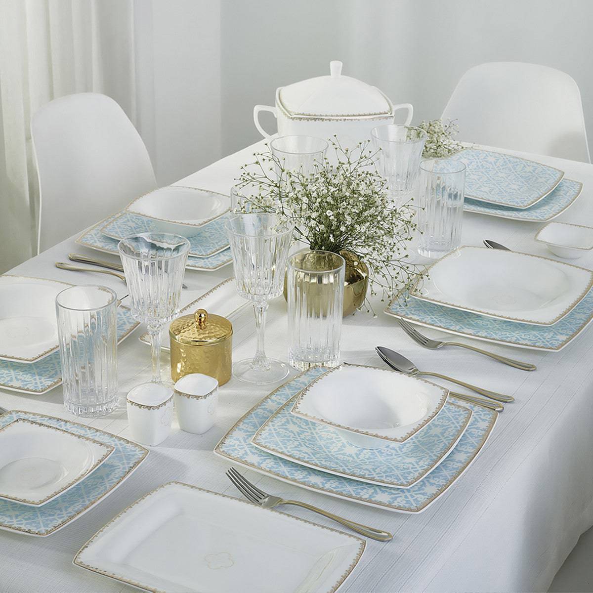 Karaca Fine Pearl Contour 62 Pieces Dinnerware Set For 12 People