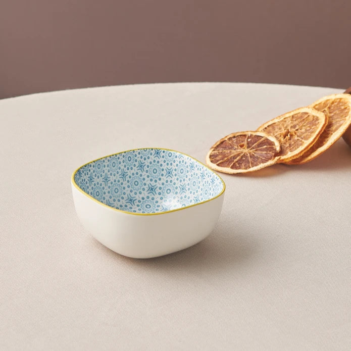 Karaca Floral Blue Square Snack Bowl 10 cm 153.03.08.2980 - Bowls - ebarza Furniture UAE | Shop Modern Furniture in Abu Dhabi & Dubai - مفروشات ايبازرا في الامارات | تسوق اثاث عصري وديكورات مميزة في دبي وابوظبي