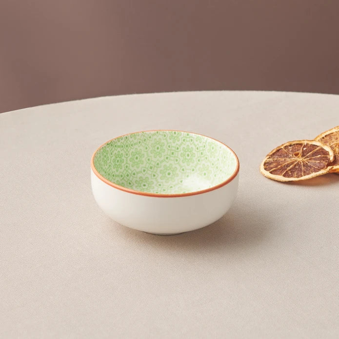 Karaca Floral Green Round Snack Bowl 10 cm 153.03.08.2975 - Bowls - ebarza Furniture UAE | Shop Modern Furniture in Abu Dhabi & Dubai - مفروشات ايبازرا في الامارات | تسوق اثاث عصري وديكورات مميزة في دبي وابوظبي