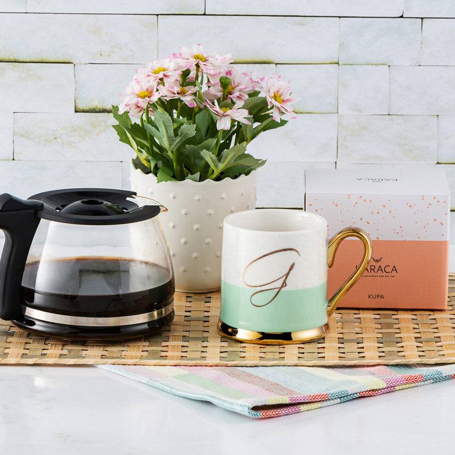 Karaca G Letter Mug 153.03.06.1614 - Mugs - ebarza Furniture UAE | Shop Modern Furniture in Abu Dhabi & Dubai - مفروشات ايبازرا في الامارات | تسوق اثاث عصري وديكورات مميزة في دبي وابوظبي