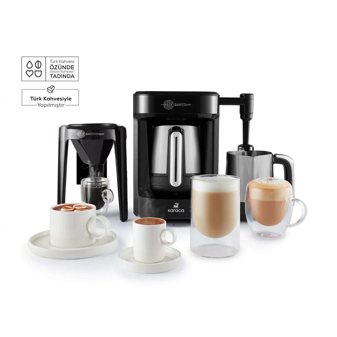 Karaca Hatır Barista Pro Talking Cappuccino and Turkish Coffee Machine Rosegold 153.03.06.8403 - Kitchen Appliances - ebarza Furniture UAE | Shop Modern Furniture in Abu Dhabi & Dubai - مفروشات ايبازرا في الامارات | تسوق اثاث عصري وديكورات مميزة في دبي وابوظبي