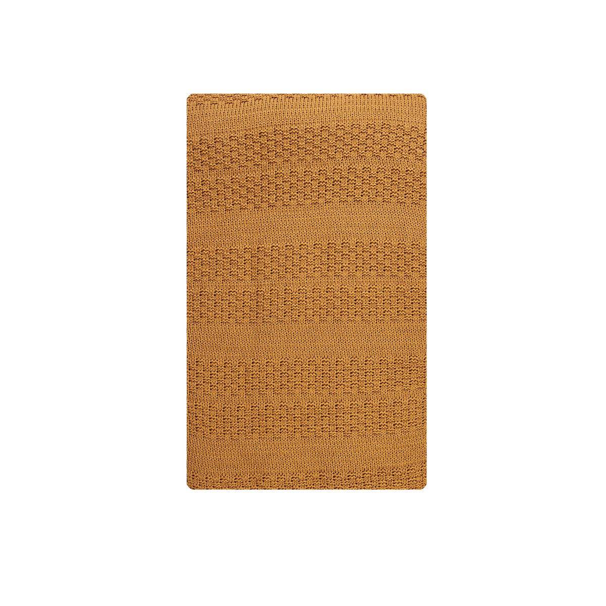 Karaca Home Charm Bold Mustard Double Knitted Blanket 200.17.01.0270 - Blankets - ebarza Furniture UAE | Shop Modern Furniture in Abu Dhabi & Dubai - مفروشات ايبازرا في الامارات | تسوق اثاث عصري وديكورات مميزة في دبي وابوظبي