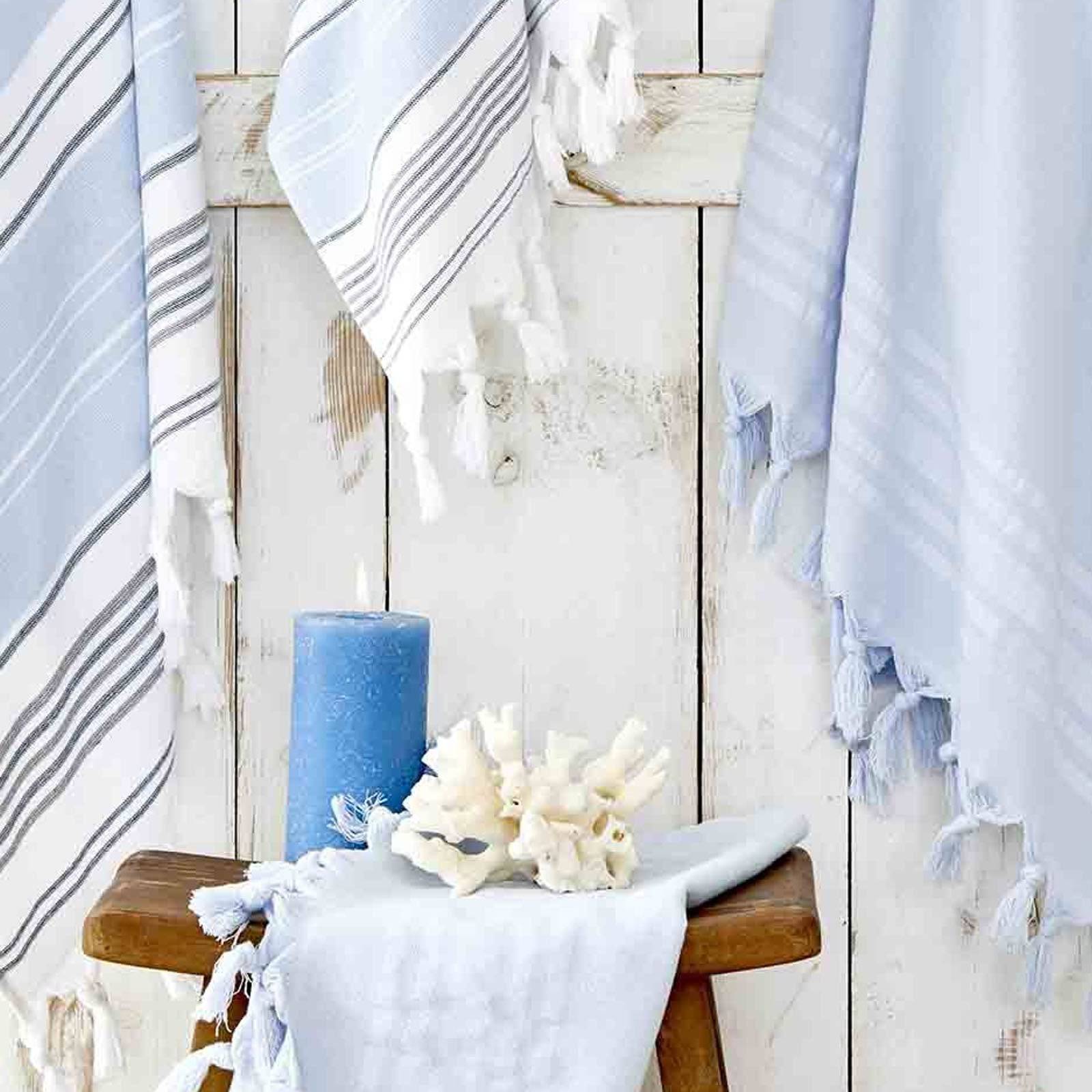 Karaca Home Maroc Blue-Blue Peshtemal Set 200.16.01.0367 - Towels - ebarza Furniture UAE | Shop Modern Furniture in Abu Dhabi & Dubai - مفروشات ايبازرا في الامارات | تسوق اثاث عصري وديكورات مميزة في دبي وابوظبي