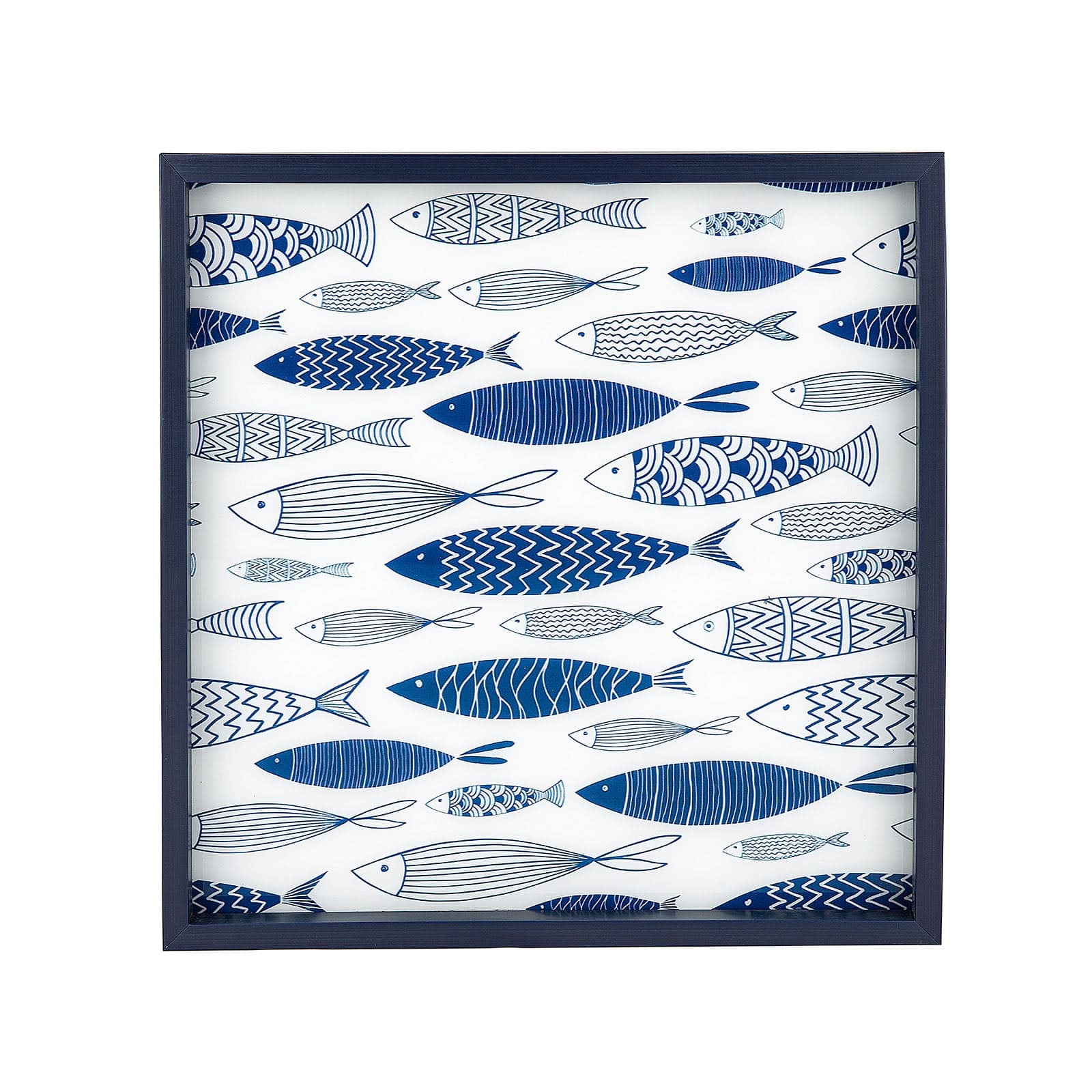 Karaca Home Nanza Dark Blue Fish Square Tray 40X40 Cm 300.19.02.355 - Trays - ebarza Furniture UAE | Shop Modern Furniture in Abu Dhabi & Dubai - مفروشات ايبازرا في الامارات | تسوق اثاث عصري وديكورات مميزة في دبي وابوظبي