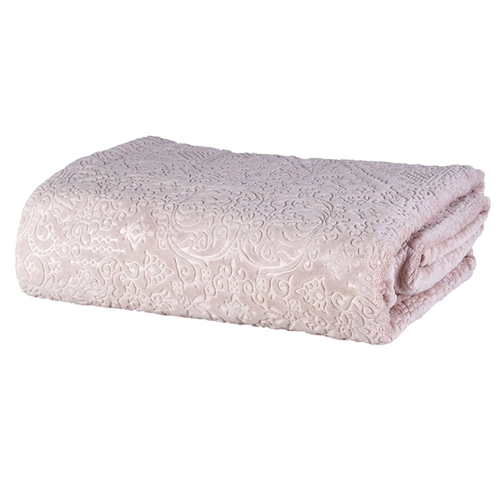 Karaca Home Rauqel Pudra Single Embosy Blanket(160X220) 200.15.01.0282 - Blankets - ebarza Furniture UAE | Shop Modern Furniture in Abu Dhabi & Dubai - مفروشات ايبازرا في الامارات | تسوق اثاث عصري وديكورات مميزة في دبي وابوظبي