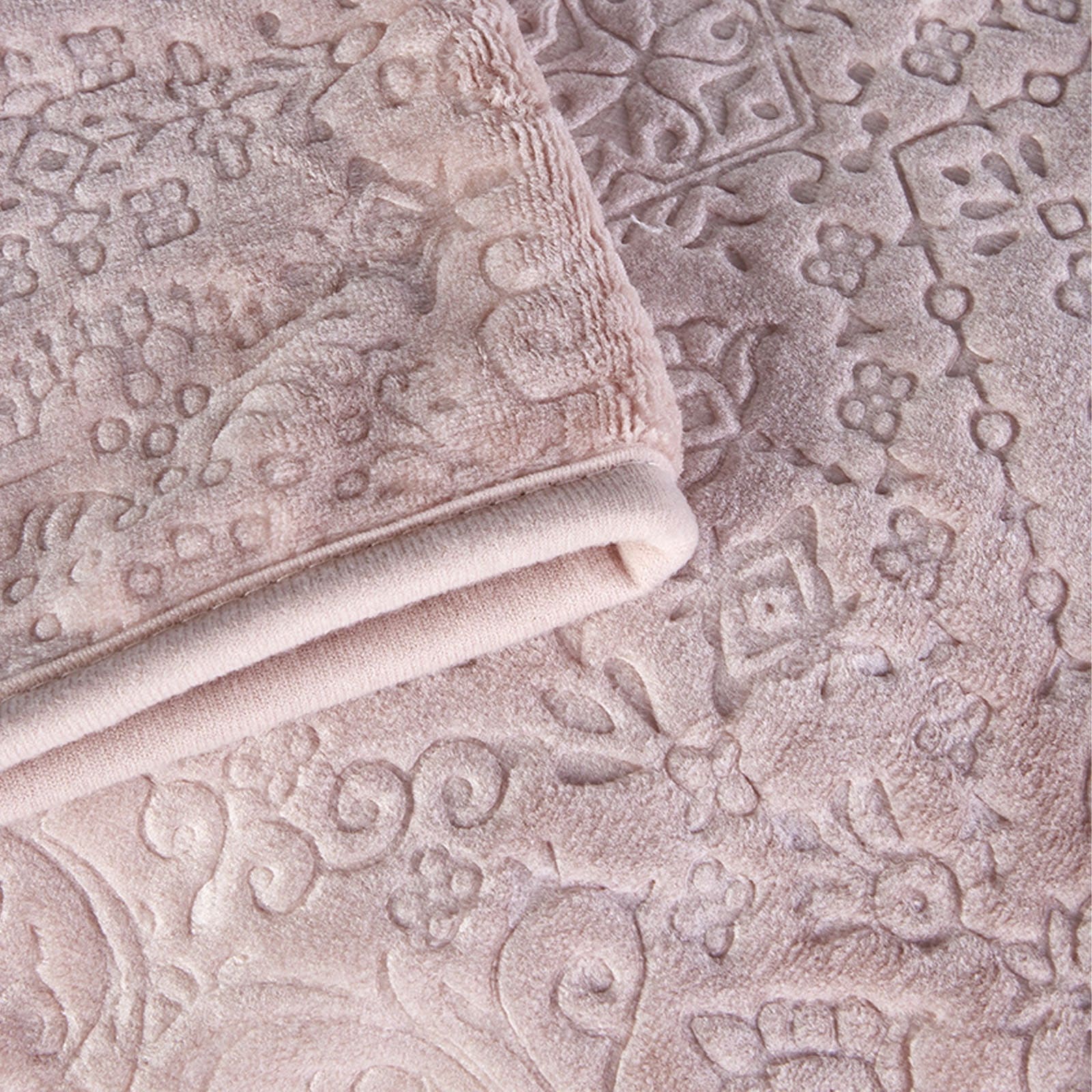 Karaca Home Rauqel Pudra Single Embosy Blanket(160X220) 200.15.01.0282 - Blankets - ebarza Furniture UAE | Shop Modern Furniture in Abu Dhabi & Dubai - مفروشات ايبازرا في الامارات | تسوق اثاث عصري وديكورات مميزة في دبي وابوظبي