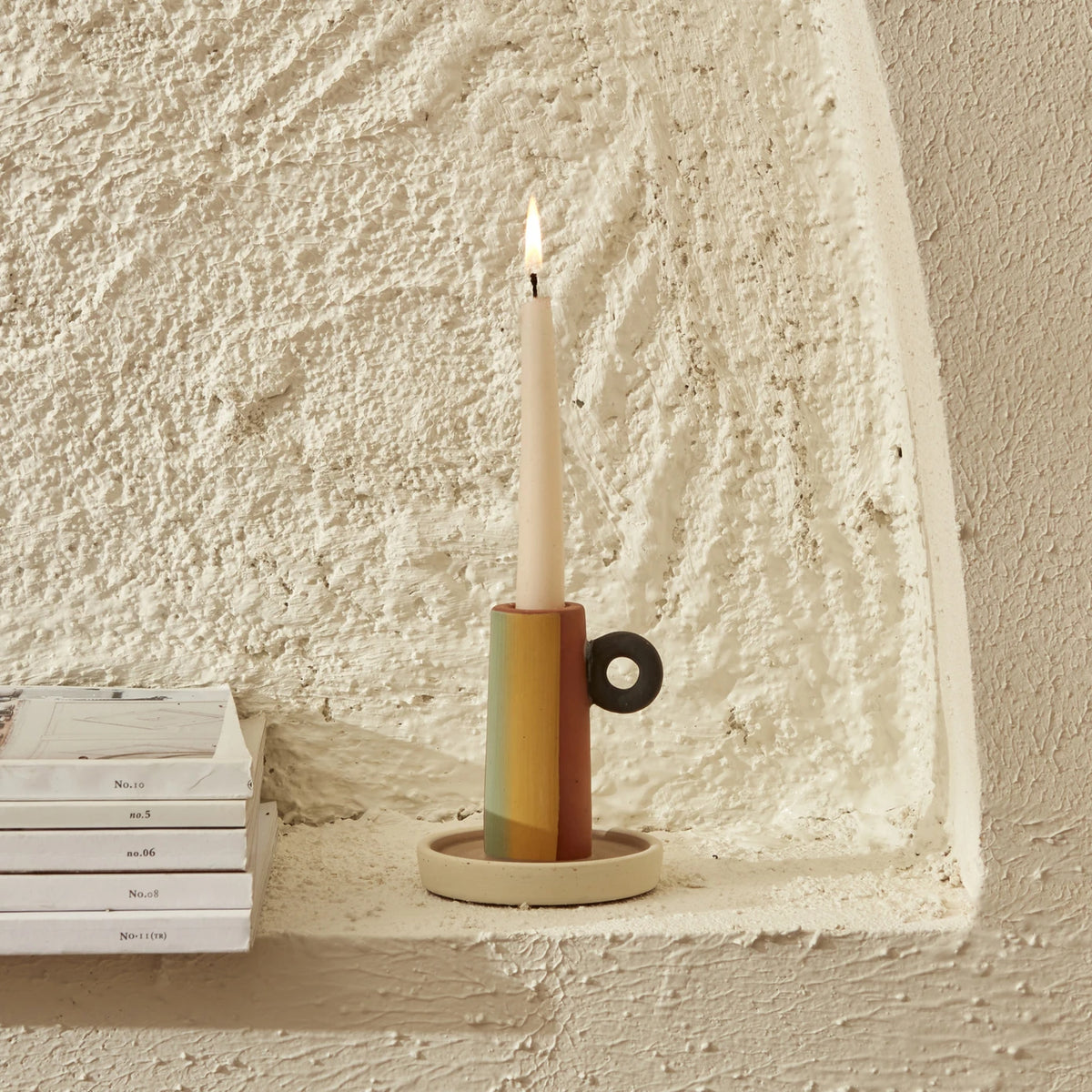 Karaca Home simple brown candle holder, 9.6 cm tall, stylish design for candles, made by KARACA AND KARACA HOME.