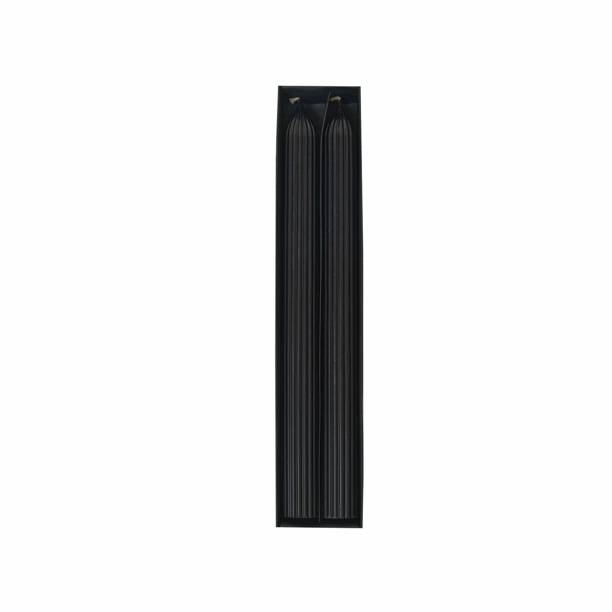 Two black Karaca Home Wave candlestick candles with elegant design, perfect for home decor and ambient lighting.