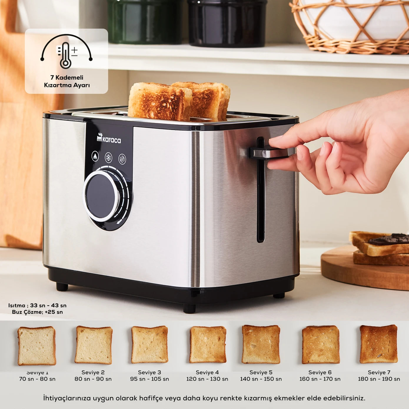 Karaca Inox Toaster 2303 153.09.01.0590 - Kitchen Appliances - ebarza Furniture UAE | Shop Modern Furniture in Abu Dhabi & Dubai - مفروشات ايبازرا في الامارات | تسوق اثاث عصري وديكورات مميزة في دبي وابوظبي