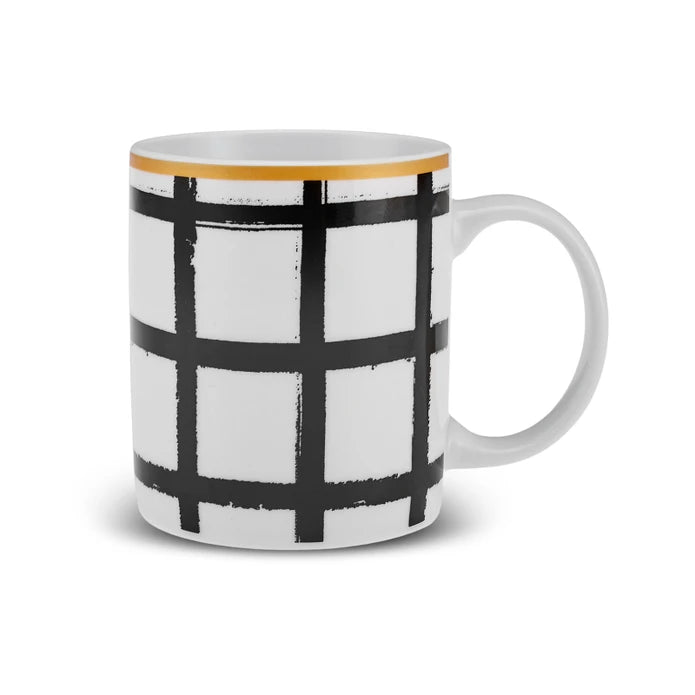 Karaca Lines Mug 360 ml Black 153.09.01.2789 - Mugs - ebarza Furniture UAE | Shop Modern Furniture in Abu Dhabi & Dubai - مفروشات ايبازرا في الامارات | تسوق اثاث عصري وديكورات مميزة في دبي وابوظبي