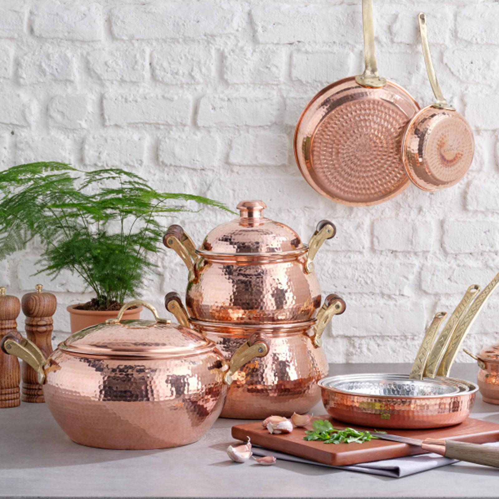Karaca Mesopotamia Copper 20 Cm Cup Pot 153.03.08.0064 - Cookware Sets - ebarza Furniture UAE | Shop Modern Furniture in Abu Dhabi & Dubai - مفروشات ايبازرا في الامارات | تسوق اثاث عصري وديكورات مميزة في دبي وابوظبي