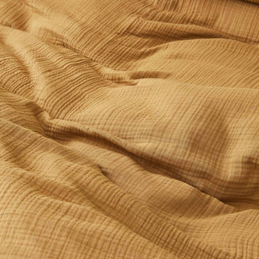 Karaca Nautica Home Bow Mustard Double-Sided Single Muslin Bedspread Set 180.01.01.0432 - Bedding - ebarza Furniture UAE | Shop Modern Furniture in Abu Dhabi & Dubai - مفروشات ايبازرا في الامارات | تسوق اثاث عصري وديكورات مميزة في دبي وابوظبي