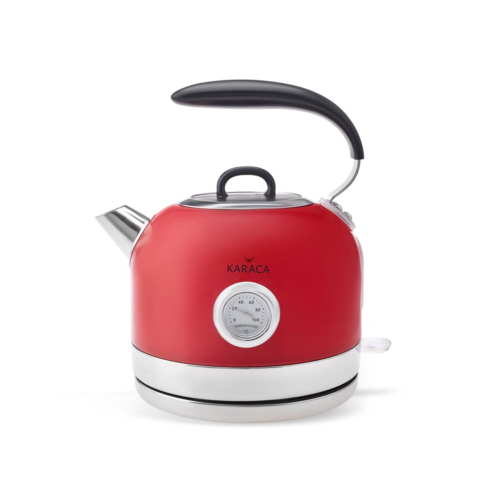 Karaca Retro 2152 Red Retro Kettle 153.03.06.2559 - Kitchen Appliances - ebarza Furniture UAE | Shop Modern Furniture in Abu Dhabi & Dubai - مفروشات ايبازرا في الامارات | تسوق اثاث عصري وديكورات مميزة في دبي وابوظبي