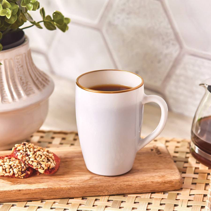 Karaca Retro White Mug 153.03.06.4613 - Mugs - ebarza Furniture UAE | Shop Modern Furniture in Abu Dhabi & Dubai - مفروشات ايبازرا في الامارات | تسوق اثاث عصري وديكورات مميزة في دبي وابوظبي