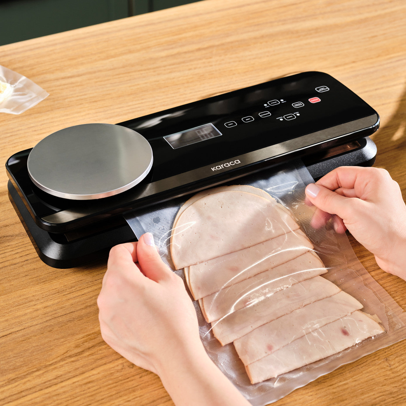 Karaca Seal and Fresh Inox Weighed Vacuum Machine 153.09.01.3523 - Kitchen Appliances - ebarza Furniture UAE | Shop Modern Furniture in Abu Dhabi & Dubai - مفروشات ايبازرا في الامارات | تسوق اثاث عصري وديكورات مميزة في دبي وابوظبي