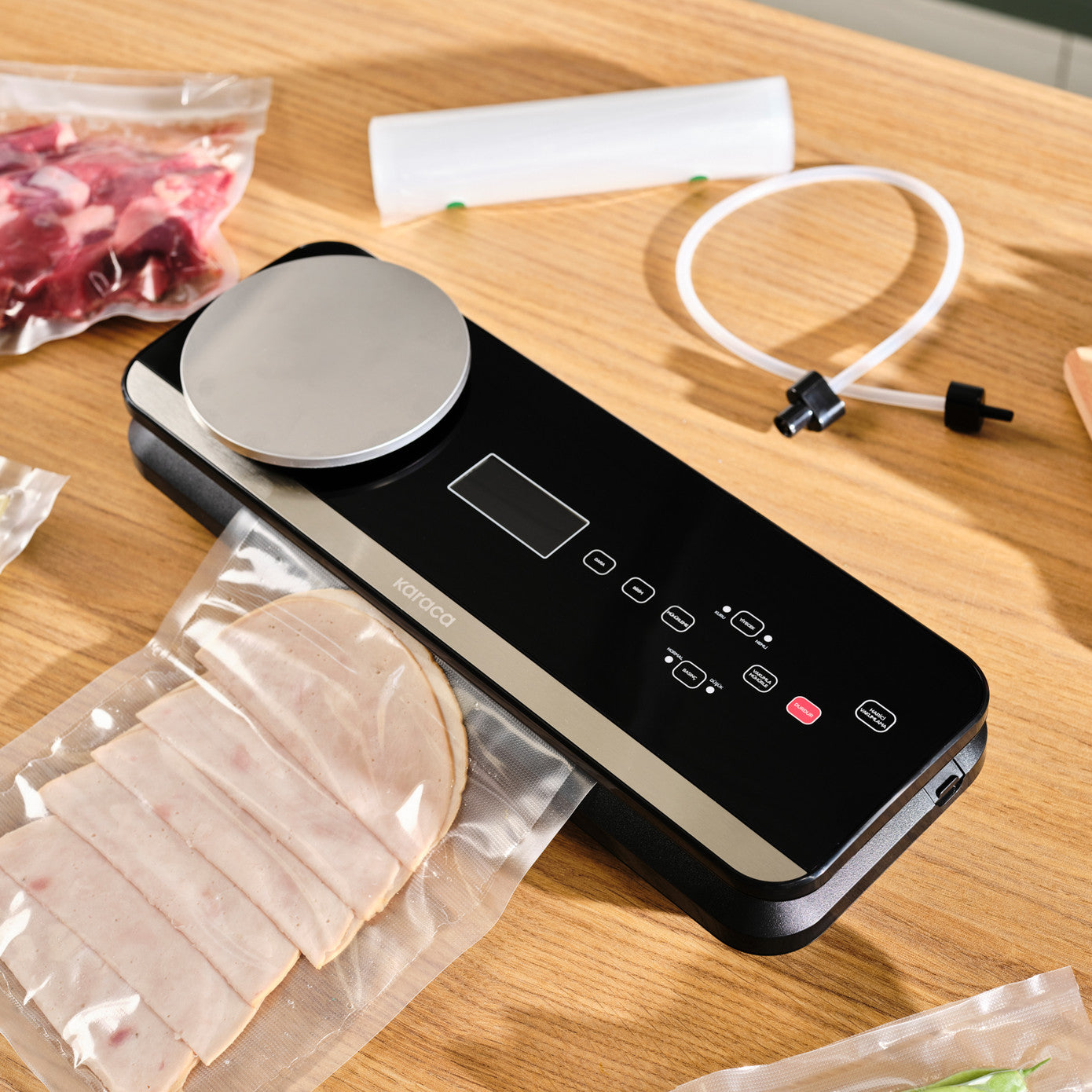 Karaca Seal and Fresh Inox Weighed Vacuum Machine 153.09.01.3523 - Kitchen Appliances - ebarza Furniture UAE | Shop Modern Furniture in Abu Dhabi & Dubai - مفروشات ايبازرا في الامارات | تسوق اثاث عصري وديكورات مميزة في دبي وابوظبي