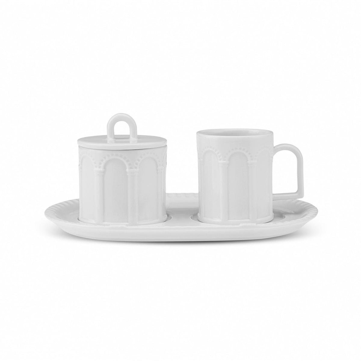 Karaca X İst Collection Column Turkish Delight coffee cup from a set, featuring elegant design and ceramic material.