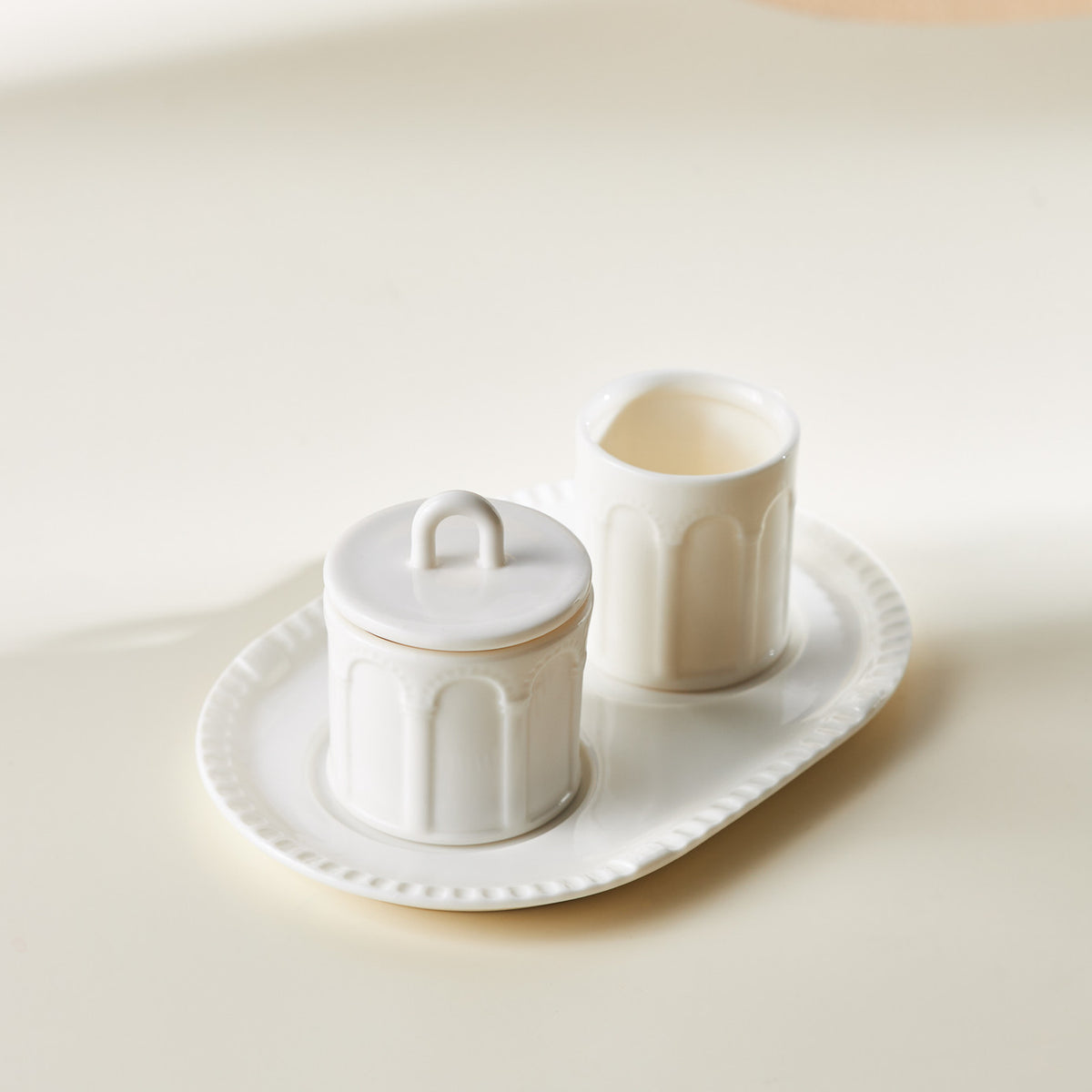 Karaca X İst Collection column Turkish delight coffee cup from KARACA AND KARACA HOME, elegant ceramic coffee set piece.