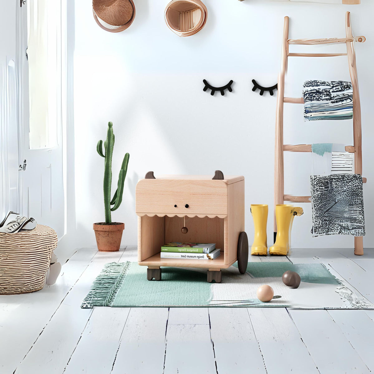 Kids Kawaii Storage Cabinet by BEACON, featuring colorful, playful shelves for children's room organization.