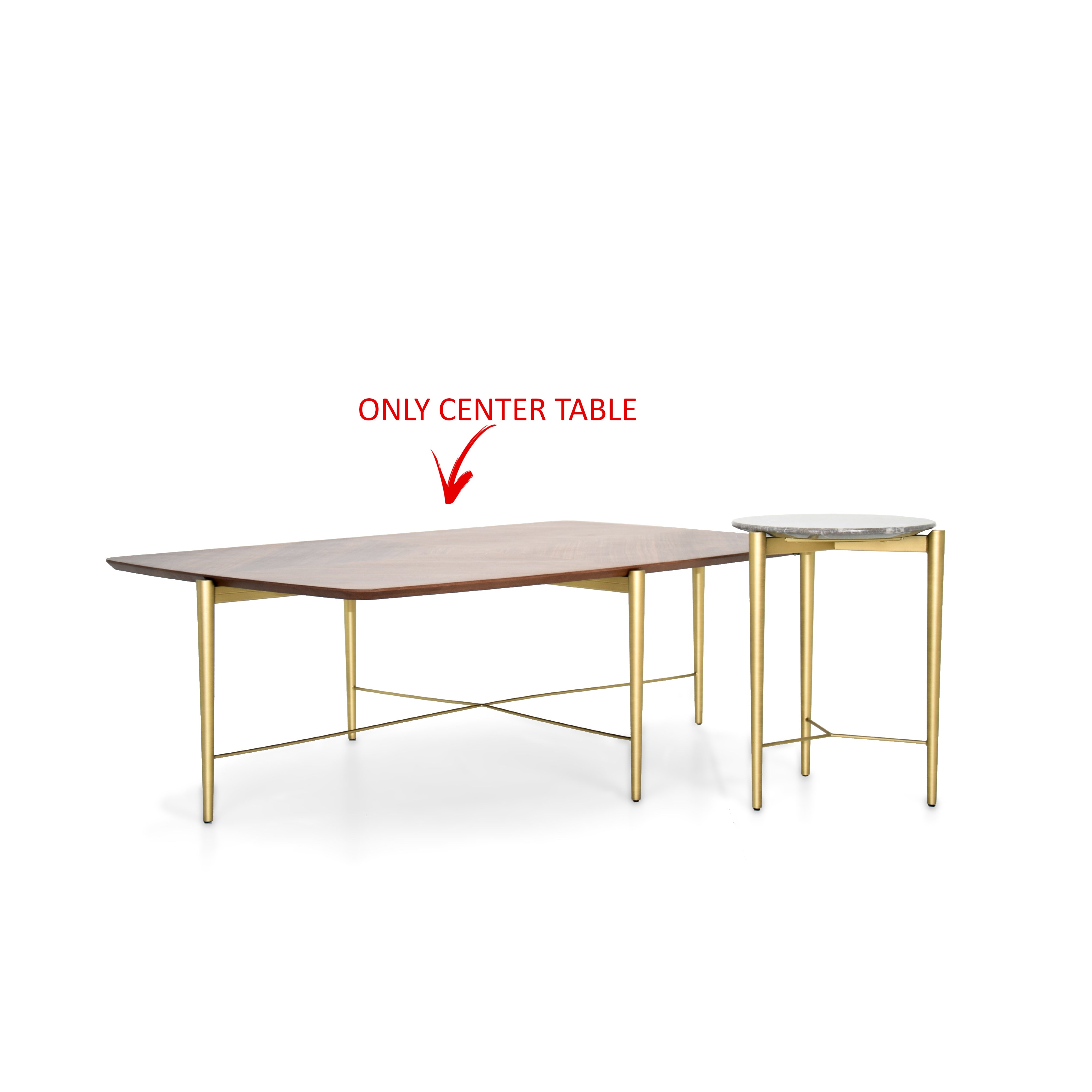 Kito Center Table With Wood Top Ktoct-055 - Coffee Tables - ebarza Furniture UAE | Shop Modern Furniture in Abu Dhabi & Dubai - مفروشات ايبازرا في الامارات | تسوق اثاث عصري وديكورات مميزة في دبي وابوظبي