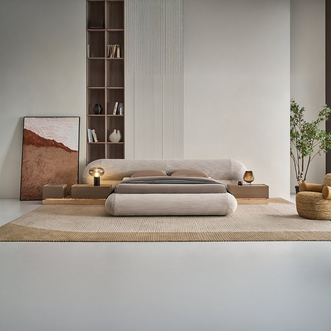 Laisi bedside table DB-02-NS B Style by BEACON, featuring a sleek modern design with a drawer and open shelf.