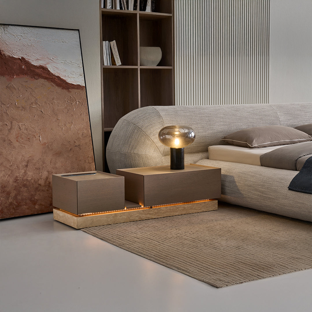 BEACON King Size Bed SF238 with sturdy wooden frame and modern design, shown in a spacious bedroom setting.