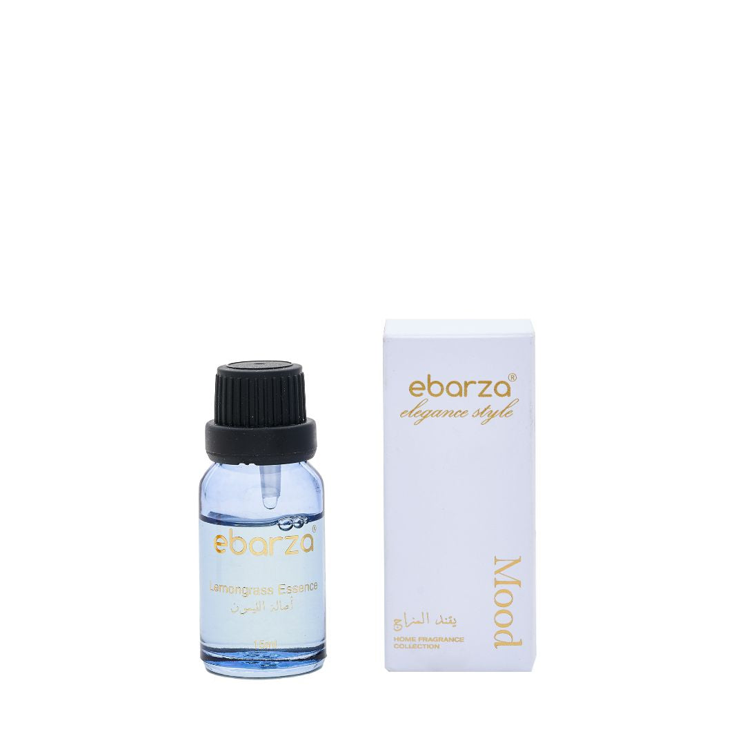 Lemongrass & Fresh Mood fragrance oil in a 15ml bottle with dropper, featuring natural essential oils for aromatherapy.
