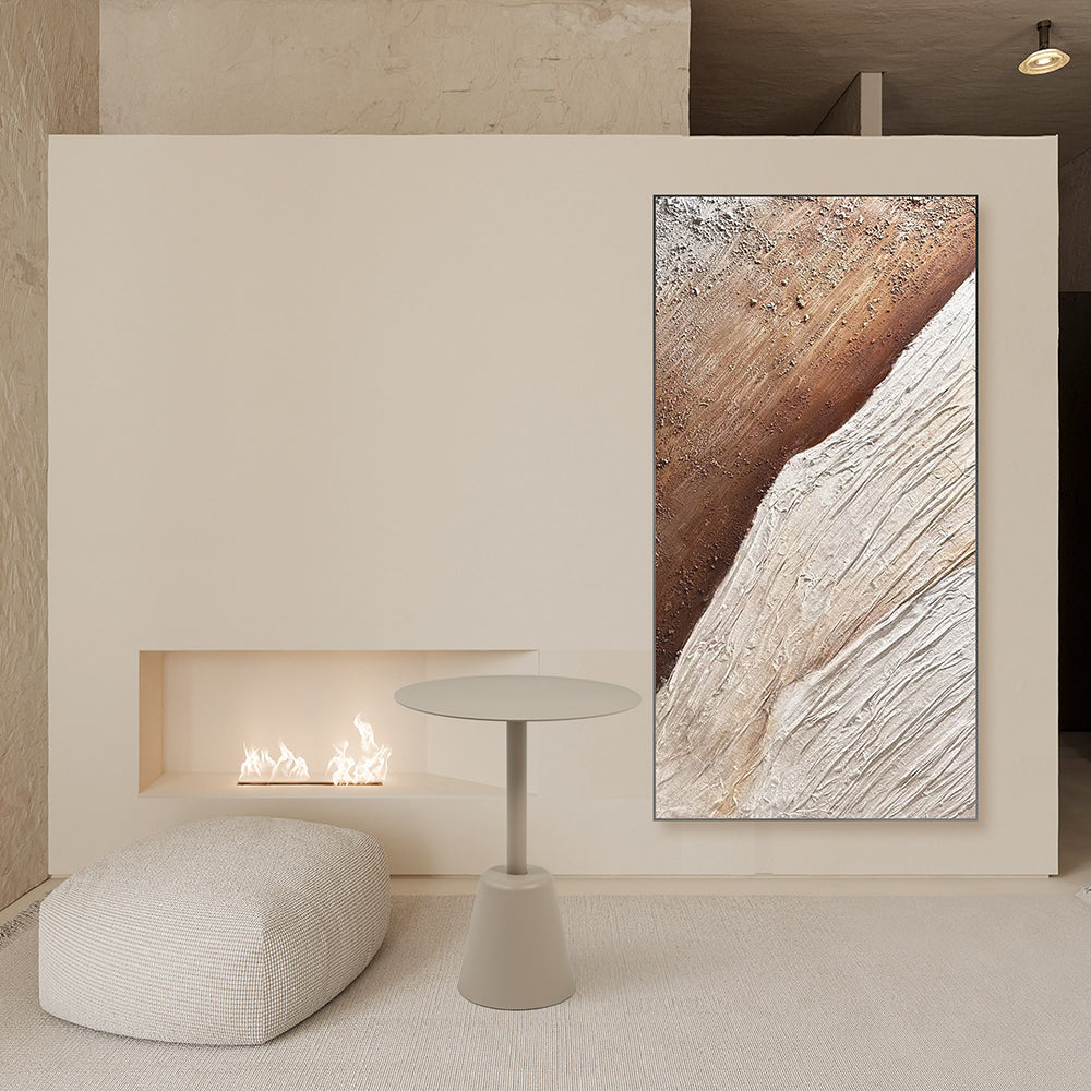 Light brown RUDI GT-454 side table with a smooth surface and modern design, perfect for living room or bedroom use.