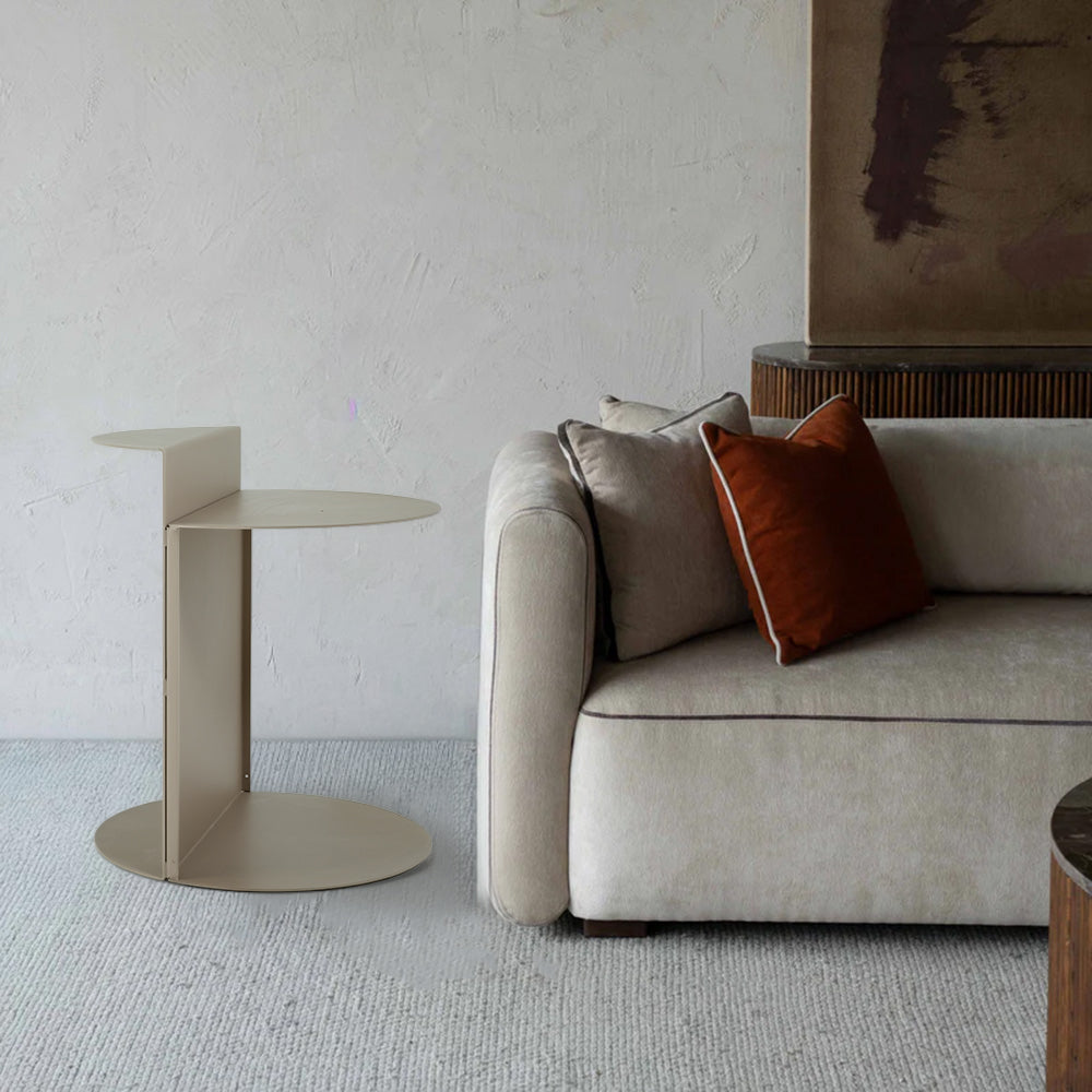 Light brown RUDI GT-568 side table with a sleek design, featuring a smooth surface and modern wooden finish.