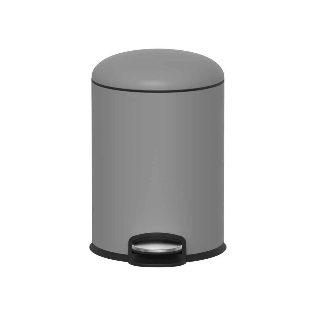 Light gray BEACON pedal trash bin JH-8853-GRY with foot pedal and lid, designed for kitchen or bathroom use