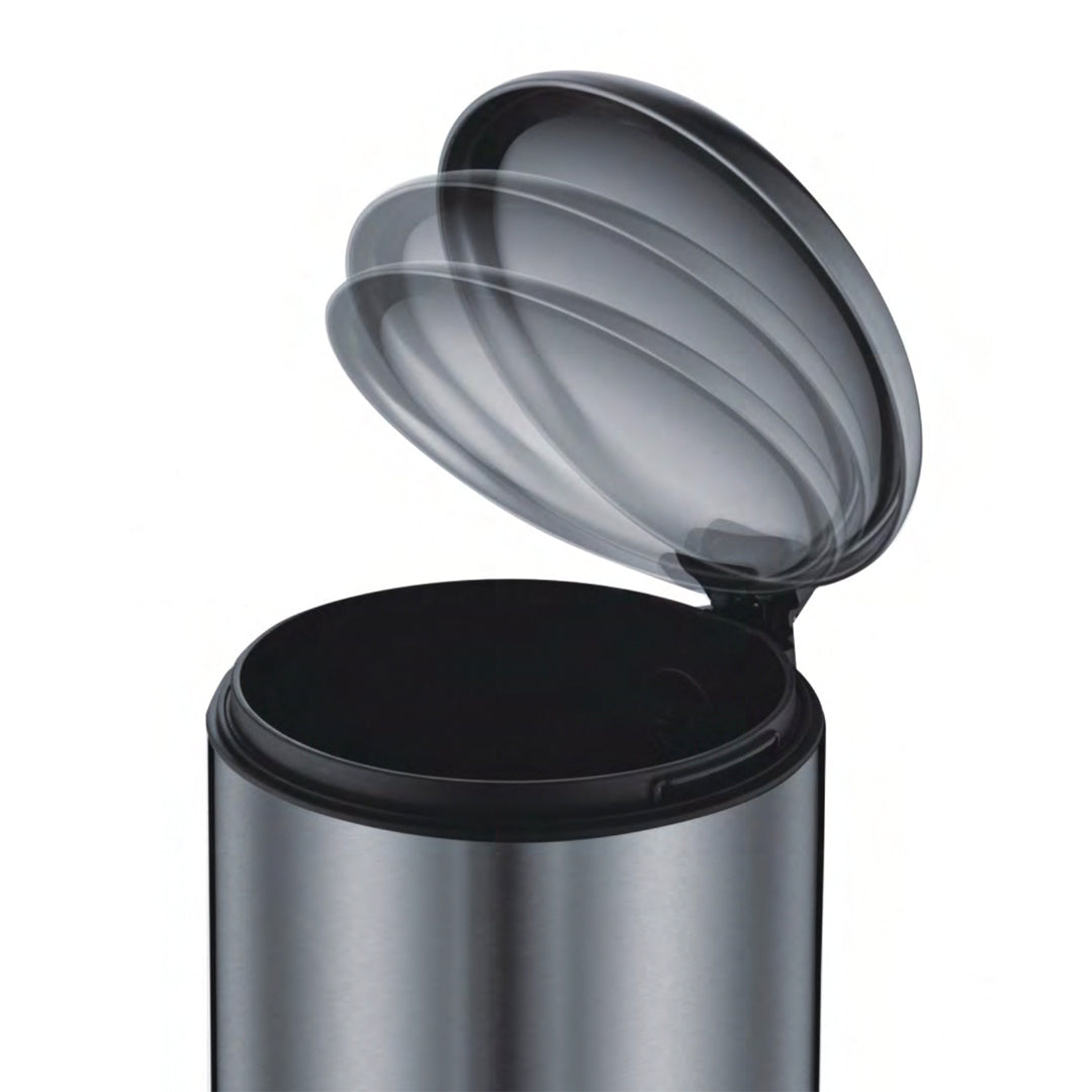 Light gray BEACON pedal trash bin JH-8853-GRY with foot pedal and lid, designed for kitchen or office waste disposal.