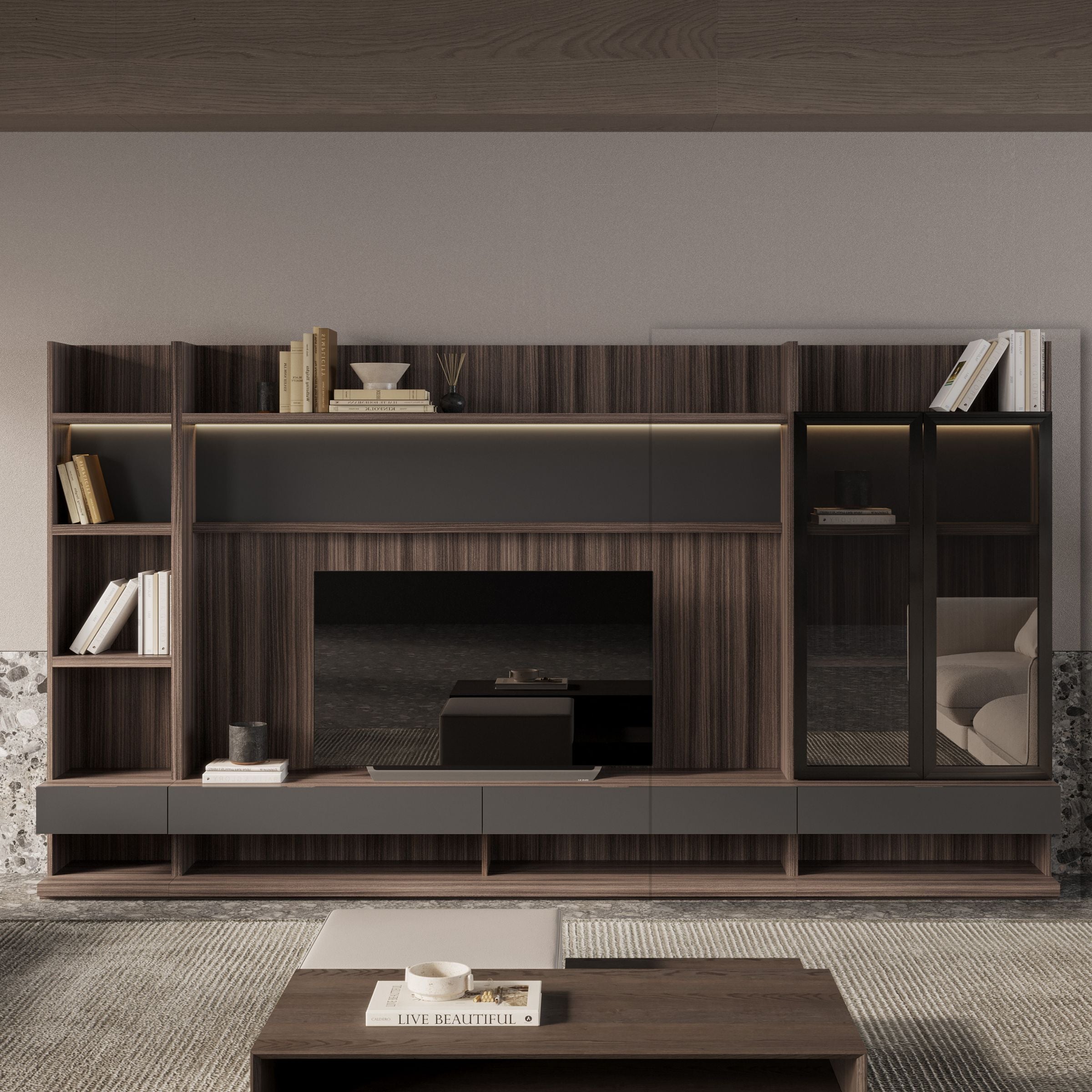 Pre-order 25 Days Delivery Lipa Glass Door Block Module - Modular TV / Wall Unit YOLIPA-GDB - Bookcases - ebarza Furniture UAE | Shop Modern Furniture in Abu Dhabi & Dubai - مفروشات ايبازرا في الامارات | تسوق اثاث عصري وديكورات مميزة في دبي وابوظبي