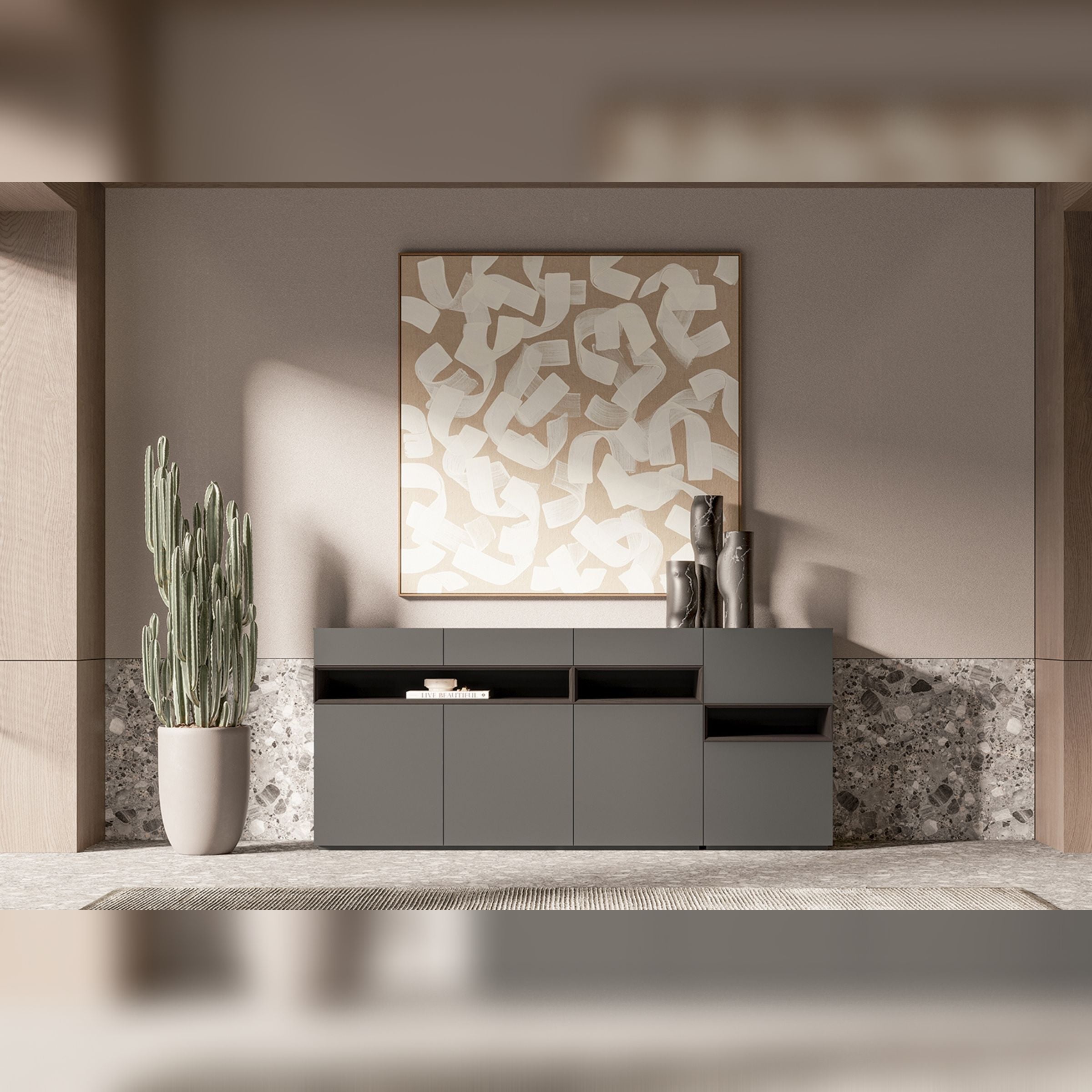 Lipa Sideboard/ Console 3+1 Door YOLPA-SB - Cabinets - ebarza Furniture UAE | Shop Modern Furniture in Abu Dhabi & Dubai - مفروشات ايبازرا في الامارات | تسوق اثاث عصري وديكورات مميزة في دبي وابوظبي