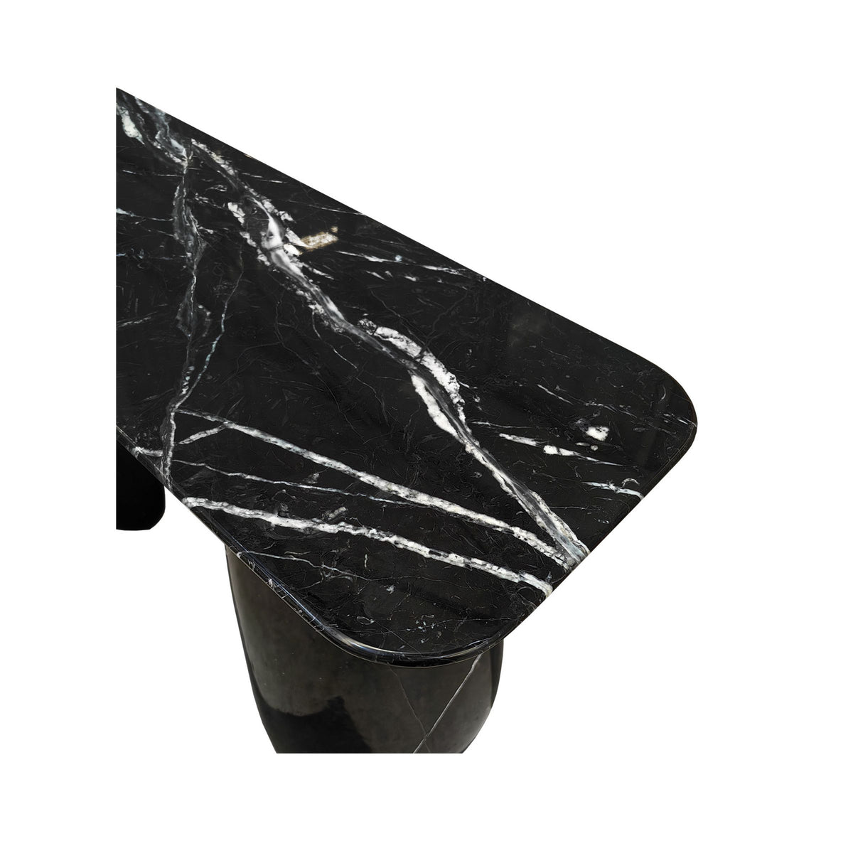 Lisbon Nero Marquina console table by A2STONE featuring sleek black marble surface and modern design for stylish home decor.