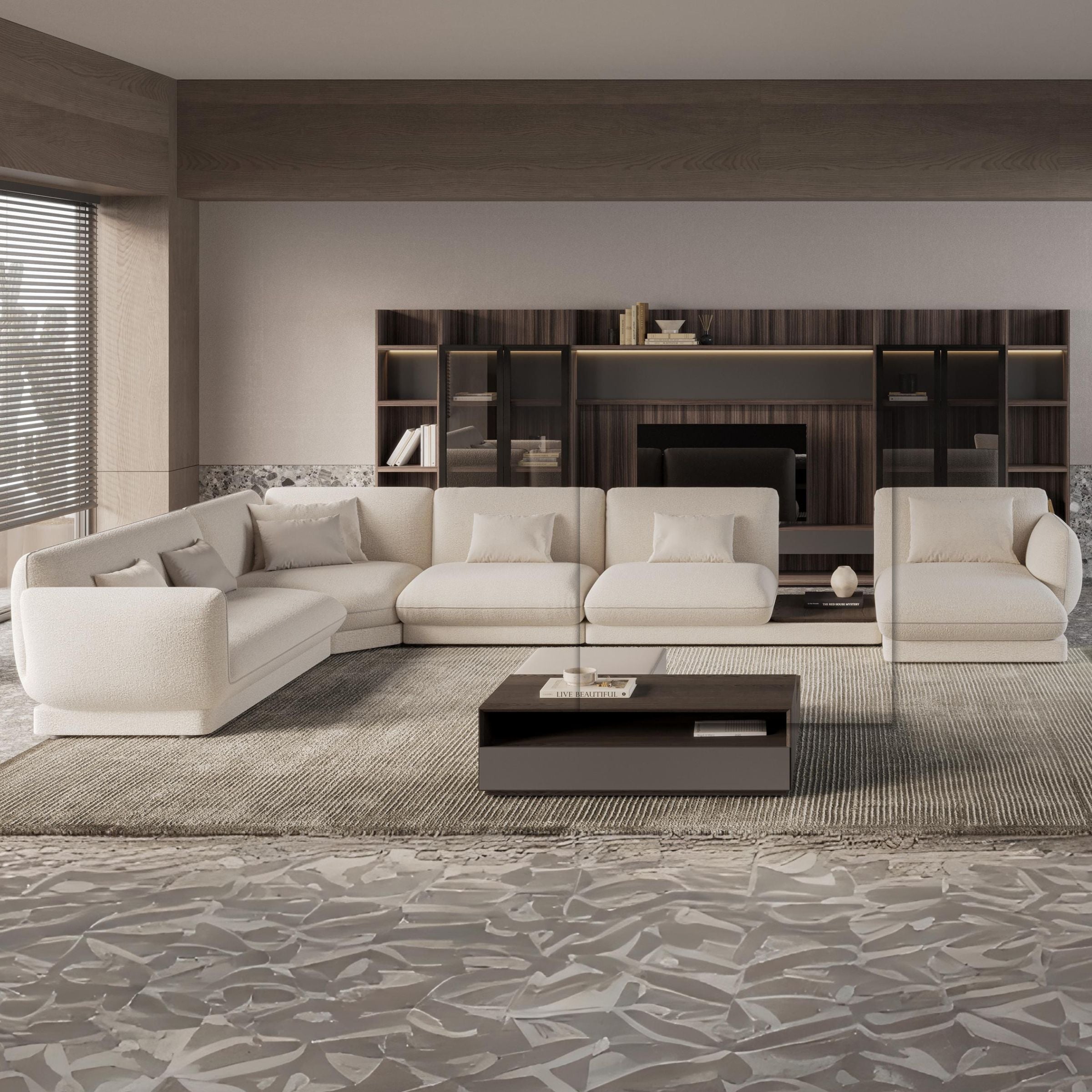 Loretta Single Module With Coffee Table YOLRTA-SMNAX - Sofas - ebarza Furniture UAE | Shop Modern Furniture in Abu Dhabi & Dubai - مفروشات ايبازرا في الامارات | تسوق اثاث عصري وديكورات مميزة في دبي وابوظبي