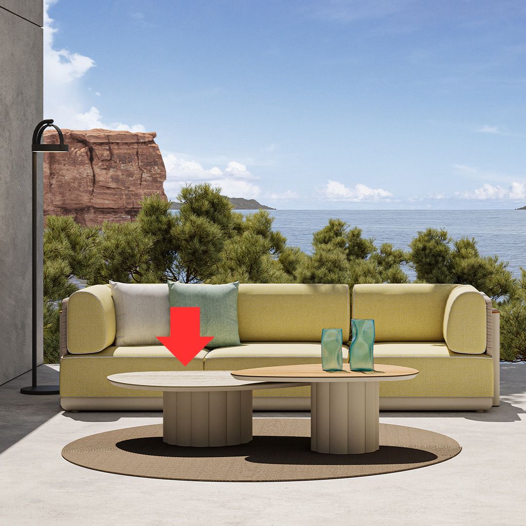 BEACON Lotus outdoor coffee table KT8602H63CER with ceramic top, modern design, perfect for outdoor patio or garden settings.