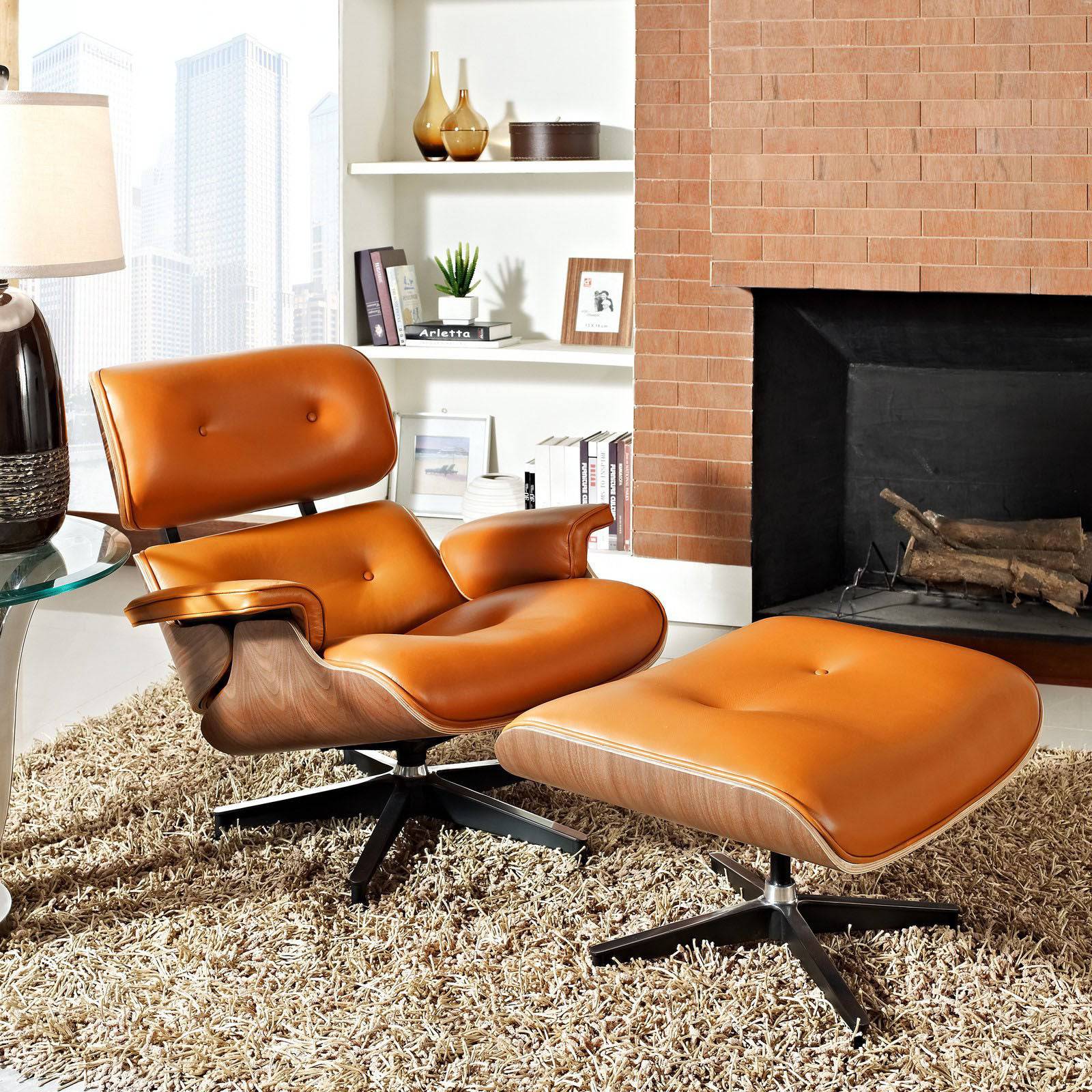 REPLICA EAMES LOUNGE CHAIR AND OTTOMAN - Main Image