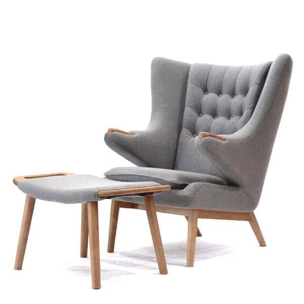Lounge Chair And Ottoman Tb0073Gr - Bp8123Gr - Lounge Chairs - ebarza Furniture UAE | Shop Modern Furniture in Abu Dhabi & Dubai - مفروشات ايبازرا في الامارات | تسوق اثاث عصري وديكورات مميزة في دبي وابوظبي